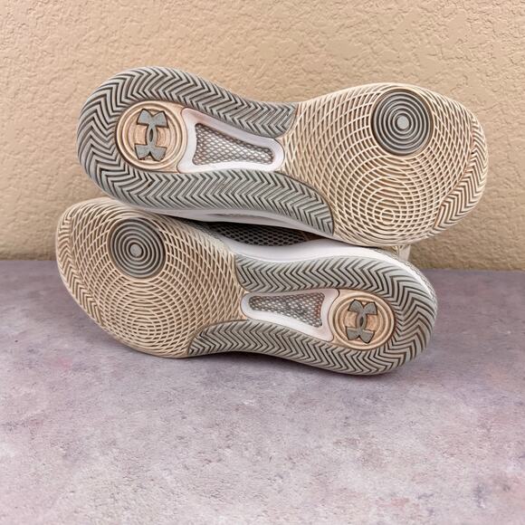 Under Armour Highlight HOVR Ace Sz 8.5 White Gold High-Top Volleyball Shoes - Picture 7 of 14